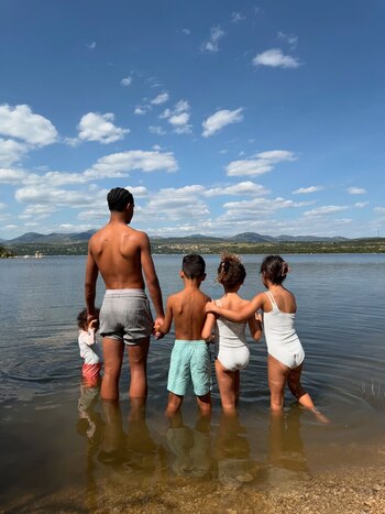 Cristiano con sus hijos en