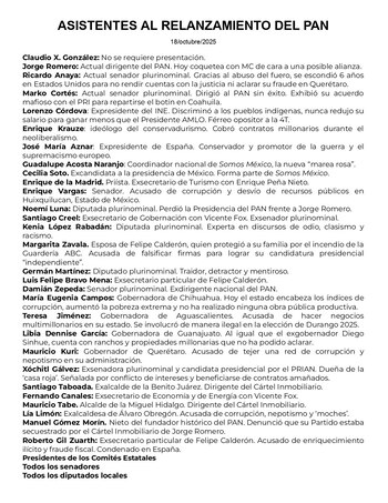 Lista de panistas que asistieron
