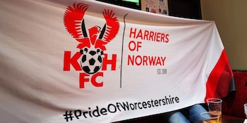 Lars Andreas Vegsund fundó la peña del Kidderminster Harriers en 2019 para competir en la Copa de Hinchas de la Supporterunionen for Britisk Fotball en Oslo (Instagram/@harriersofnorway)