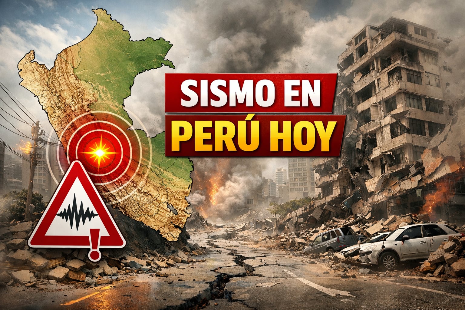 La capital peruana, Lima, muestra escenas de destrucción con edificios colapsados, calles agrietadas y vehículos aplastados, reflejando el impacto de un poderoso sismo que sacudió la región. (Imagen Ilustrativa Infobae)