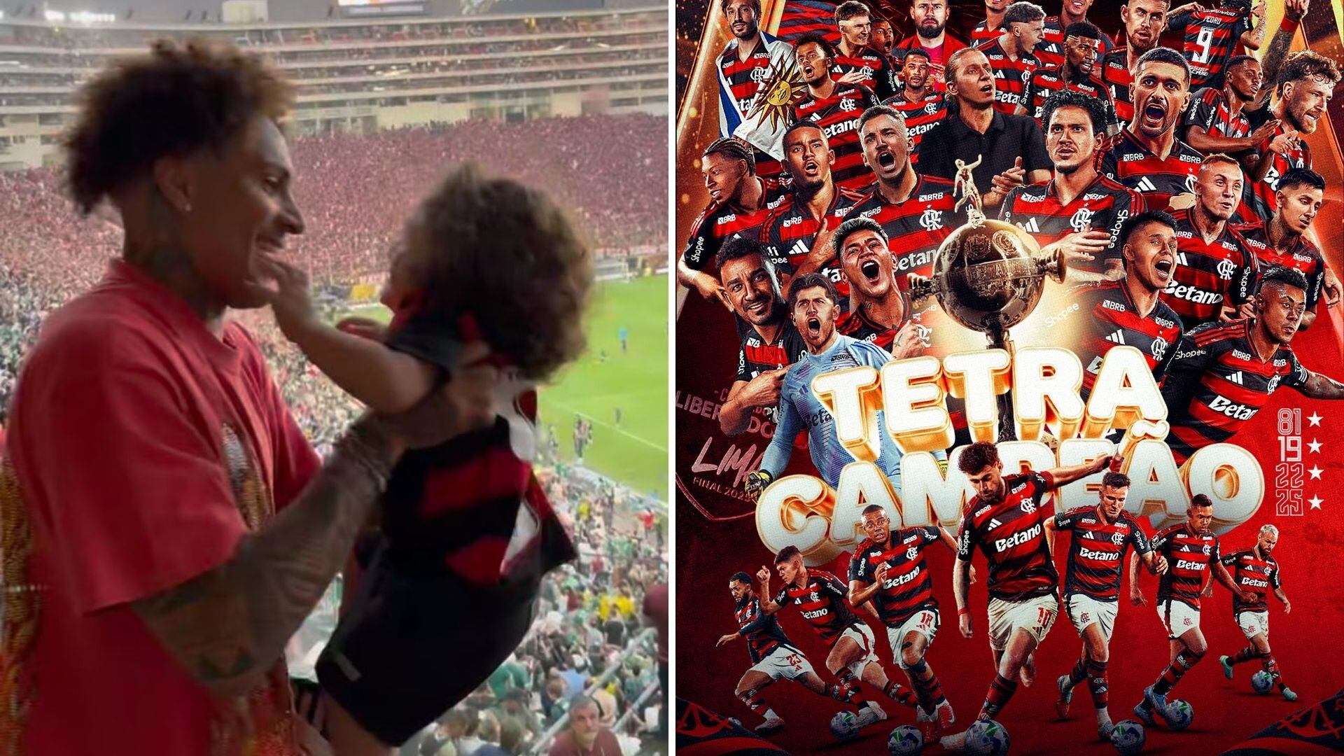 Paolo Guerrero celebró título de Flamengo en la Copa Libertadores 2025 junto a su familia en el estadio Monumental de Lima