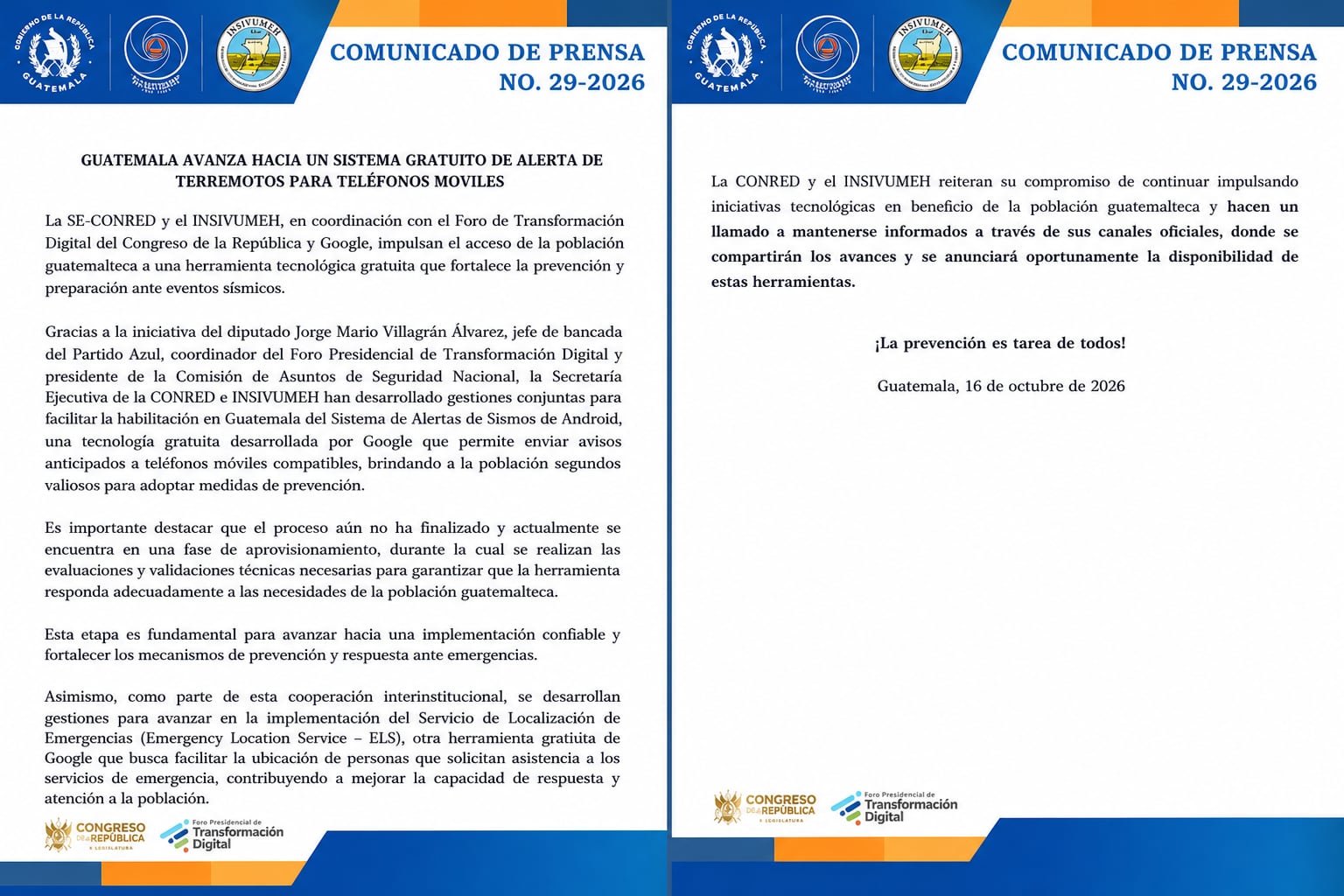 Las autoridades de Guatemala anuncian gestiones conjuntas para implementar un sistema gratuito de alerta sísmica para dispositivos móviles. (Imagen Ilustrativa Infobae)