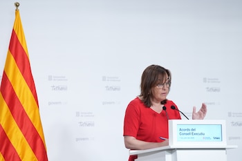 La consellera y portavoz de la Generalitat, Sílvia Paneque, durante la celebración de la rueda de prensa posterior a la reunión semanal del Consejo Ejecutivo de la Generalitat, a 7 de julio de 2026, en Barcelona (Catalunya, España). (David Zorrakino/Europa Press)