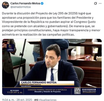El senador de Cambio Radical