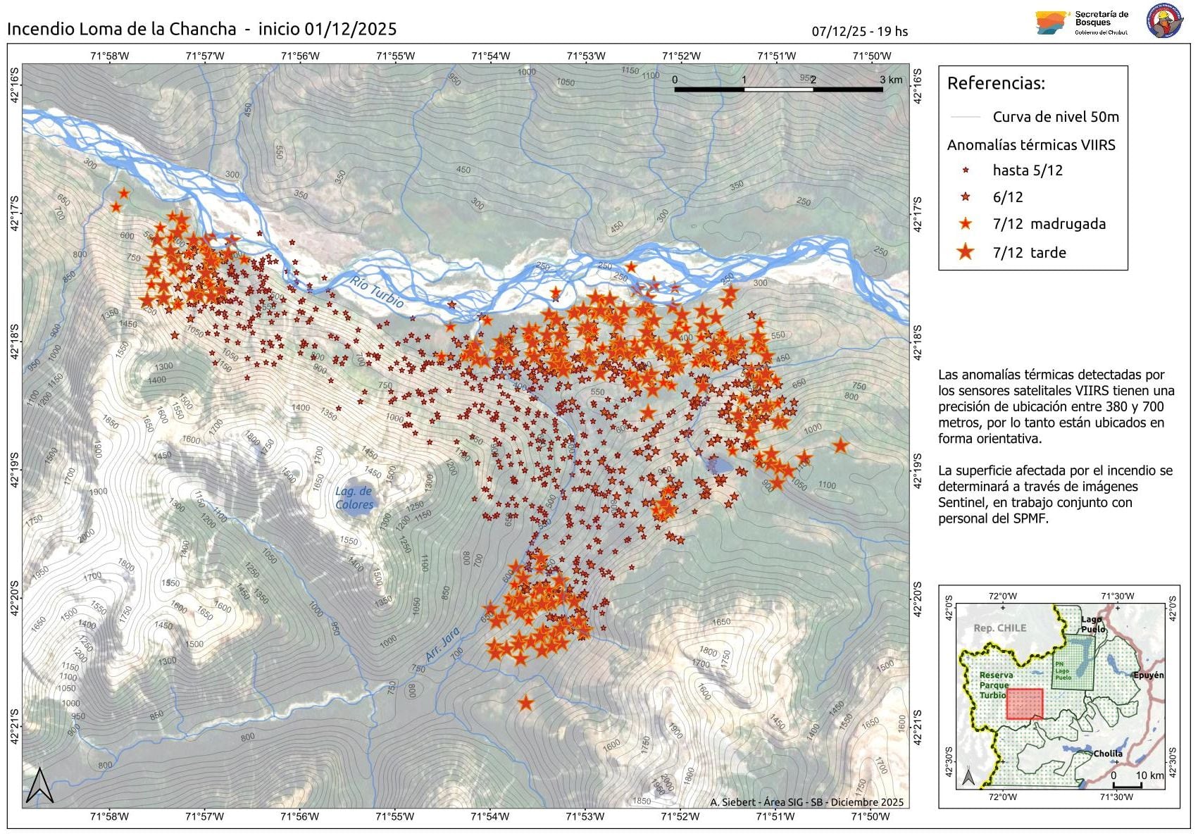 El monitoreo satelital y la colaboración interjurisdiccional resultan claves para controlar la propagación del incendio forestal en Chubut
