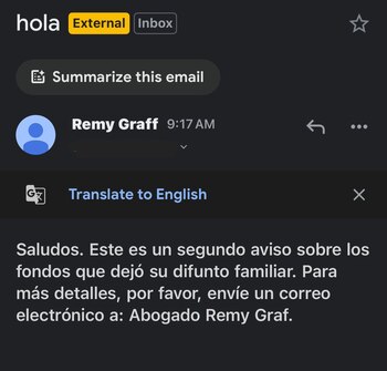 El engaño utiliza nombres ficticios,