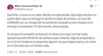 La representante Mafe Carrascal Rojas