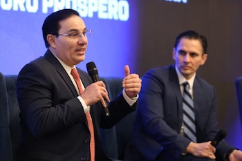 El ministro de Gobernación de Guatemala informó sobre la reducción de criminalidad y avances en el sistema penitenciario durante un evento de Fundesa. (Cortesía: Ministerio de Gobernación)