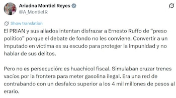 Comunicado oficial de Ariadna Montiel.