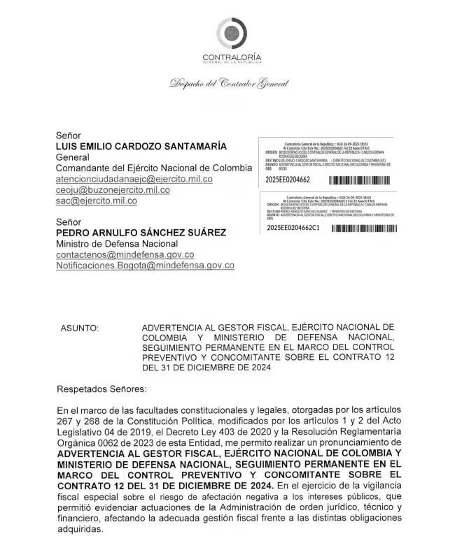 La idoneidad y experiencia de Vertol Systems Company es cuestionada por la Contraloría, que señala falta de garantías y cambios contractuales - crédito Contraloría General de la República