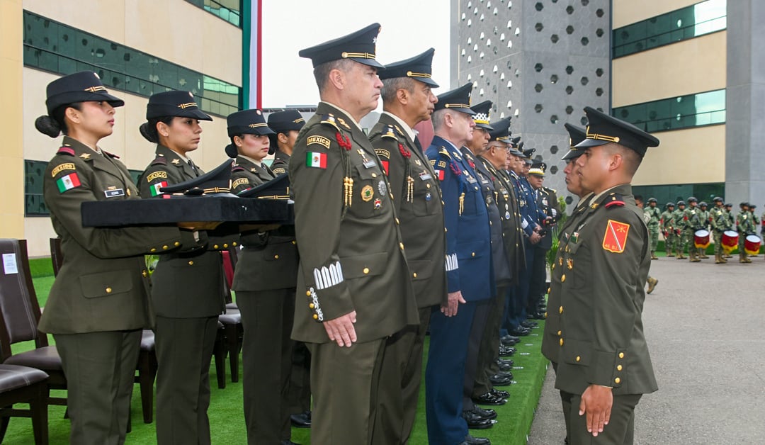 El acto central de Defensa se llevó a cabo en el Predio Reforma de la Ciudad de México, en las comandancias del Ejército, Fuerza Aérea y Guardia Nacional. Crédito: X/@Defensamx1