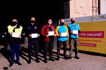 A la salida del vacunatorio