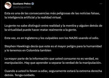 Gustavo Petro sobre el ataque