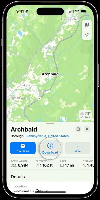 iOS 17 permite descargar mapas
