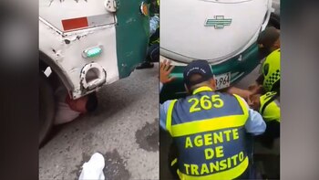 Aferrado por debajo de su