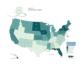 La población de 100 años