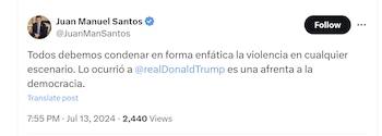 Juan Manuel Santos advirtió afrenta