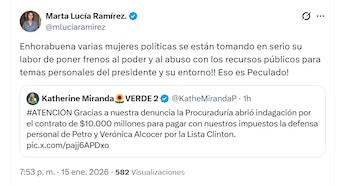 La exvicepresidenta Marta Lucía Ramírez