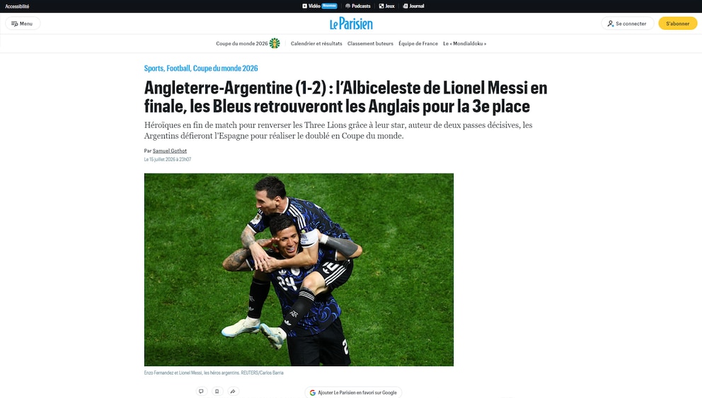 “Argentina nunca muere”, “Remontadísima” y “Otro excelente Messi”: los principales medios del mundo reflejaron la clasificación de la Selección a la final 17 RXOLRNKSBZDUBG6ZIGSR3PWTZQ