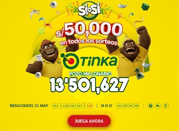 Sorteo de La Tinka del 31 de mayo de 2026: verifica aquí los números ganadores. Captura: América TV.