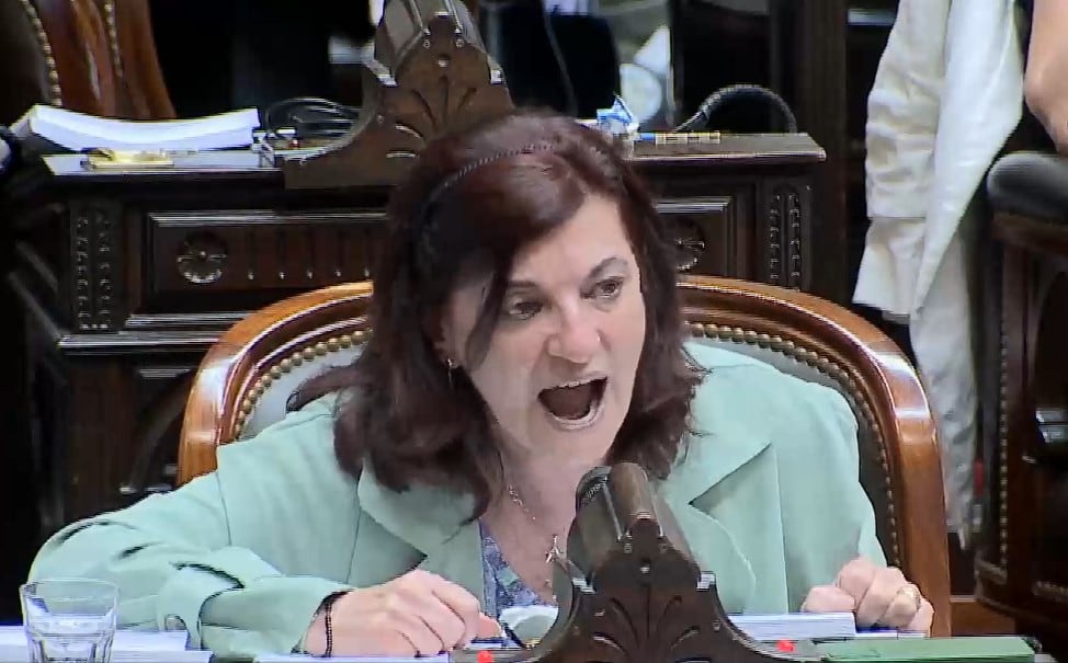 Kelly Olmos recordó su militancia en la escuela secundaria durante la proscripción del peronismo, entonando una canción emblemática ante sus pares