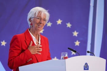 Christine Lagarde durante el anuncio
