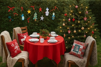 Guirnaldas luminosas transforman caminos y