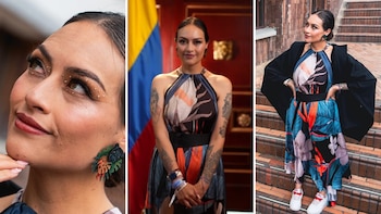 Laura Beltrán, conocida como Lalis, debutó como representante a la Cámara con un vestido estampado, tenis blancos y accesorios artesanales inspirados en la figura de un jaguar - crédito @smilelalis/Instagram