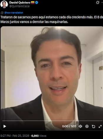 Daniel Quintero afirmó que va