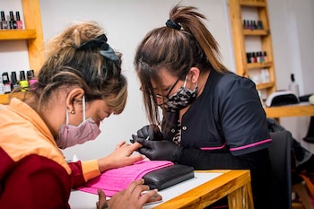 Laura en pleno trabajo con