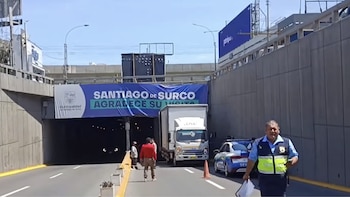 Caos en vía Surco - Miraflores: furgoneta queda atascada en túnel del Óvalo Higuereta y colapsa la av. Benavides