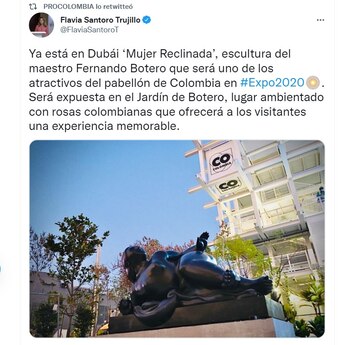 La escultura llegó a Dubái