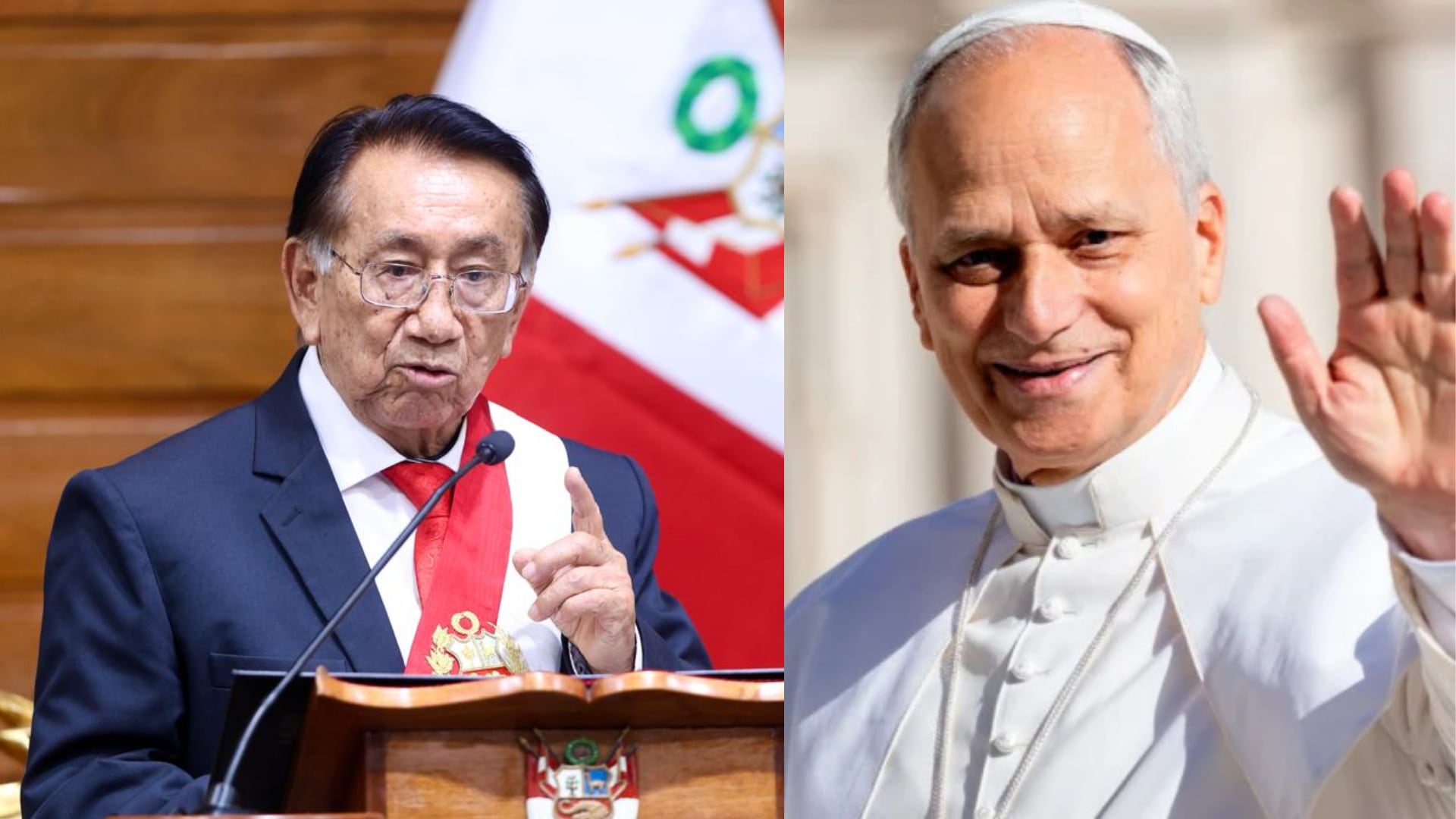 José María Balcázar confirmó un viaje al Vaticano el 18 de junio para reunirse con el papa León XIV y formalizar una invitación al Perú. (Composición: Infobae)