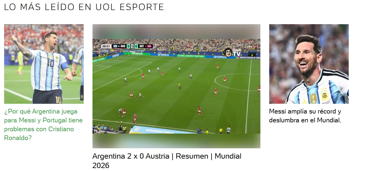 Las notas de UOL Esporte