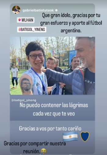 Gabriel Omar Batistuta compartió en