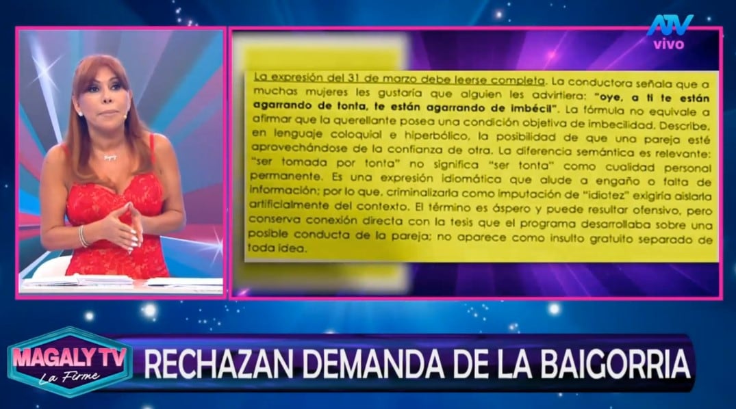 Magaly Medina celebra decisión judicial y resalta defensa de la libertad de expresión: “Una lección de ética profesional”. Captura: Magaly TV La Firme.