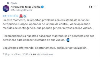 El Aeropuerto Jorge Chávez informa