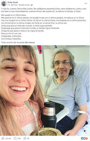 Vicky Soulé posteó la último foto junto a su padre