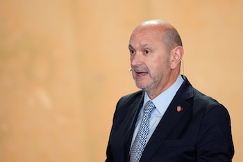 25/05/2026 Rafael Louzan, President of the Royal Spanish Football Federation, attends during the press conference of Luis de la Fuente, head coach of Spain, to announce the squad list for the World Cup 2026 at Edificio Telefonica on May 25, 2026, Madrid, Spain.
DEPORTES
Dennis Agyeman / AFP7 / Europa Press
