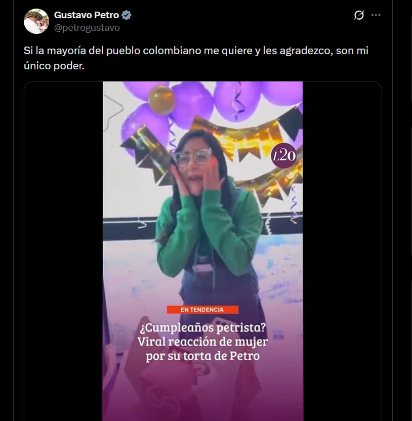 Gustavo Petro - crédito @petrogustavo/X