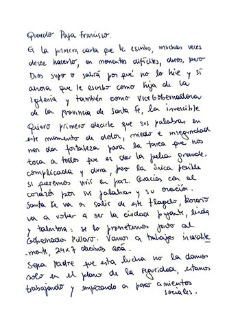 Comienzo de la carta que