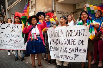 Simpatizantes del expresidente de Bolivia