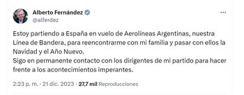 Alberto Fernández utilizó sus redes
