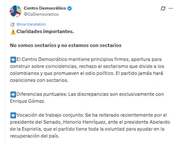 Centro Demorático aclaró las tensiones con Salvación Nacional - crédito @CeDemocratico/X