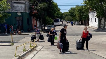 Al llegar los micros son