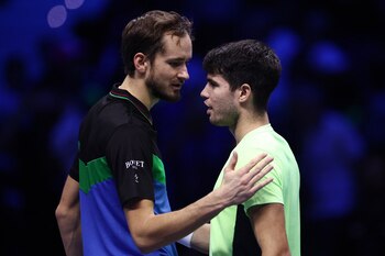 Alcaraz y Medvedev en las