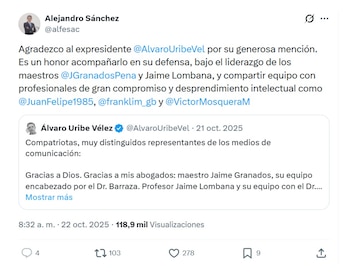 Con este mensaje en X,