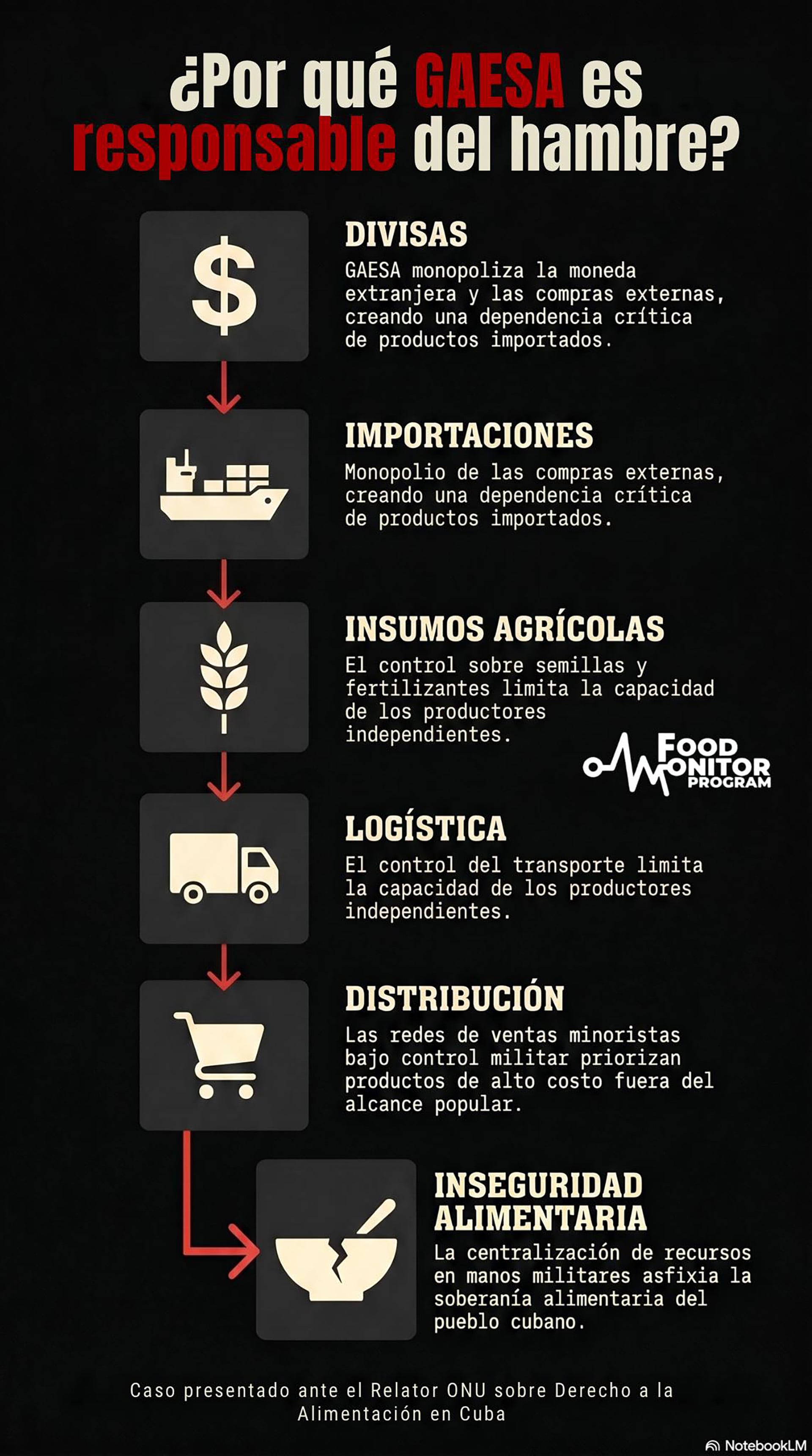 El control de GAESA sobre la cadena de suministro (Food Monitor Program)