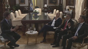 Javier Milei durante la entrevista