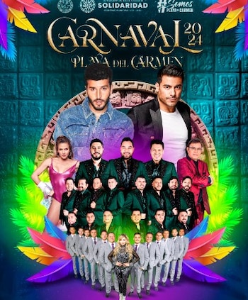 El anuncio del Carnaval de Playa del Carmen 2024. (Captura)